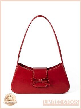 Faux Leather Bow Shoulder Bag Mini Hobo Purse Coquette Y2K
